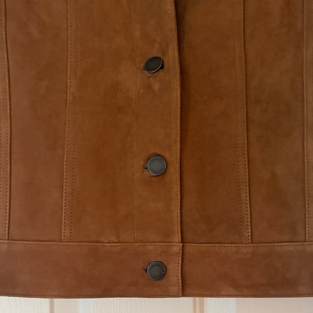 Banana Republic Tan Suede Trucker Jacket - Picture 2 of 10